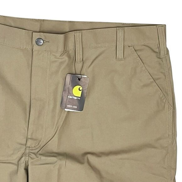 NEW Carhartt Men's Rugged Flex Relaxed Fit Canvas Work Pants Tan 48x32 - Picture 2 of 11